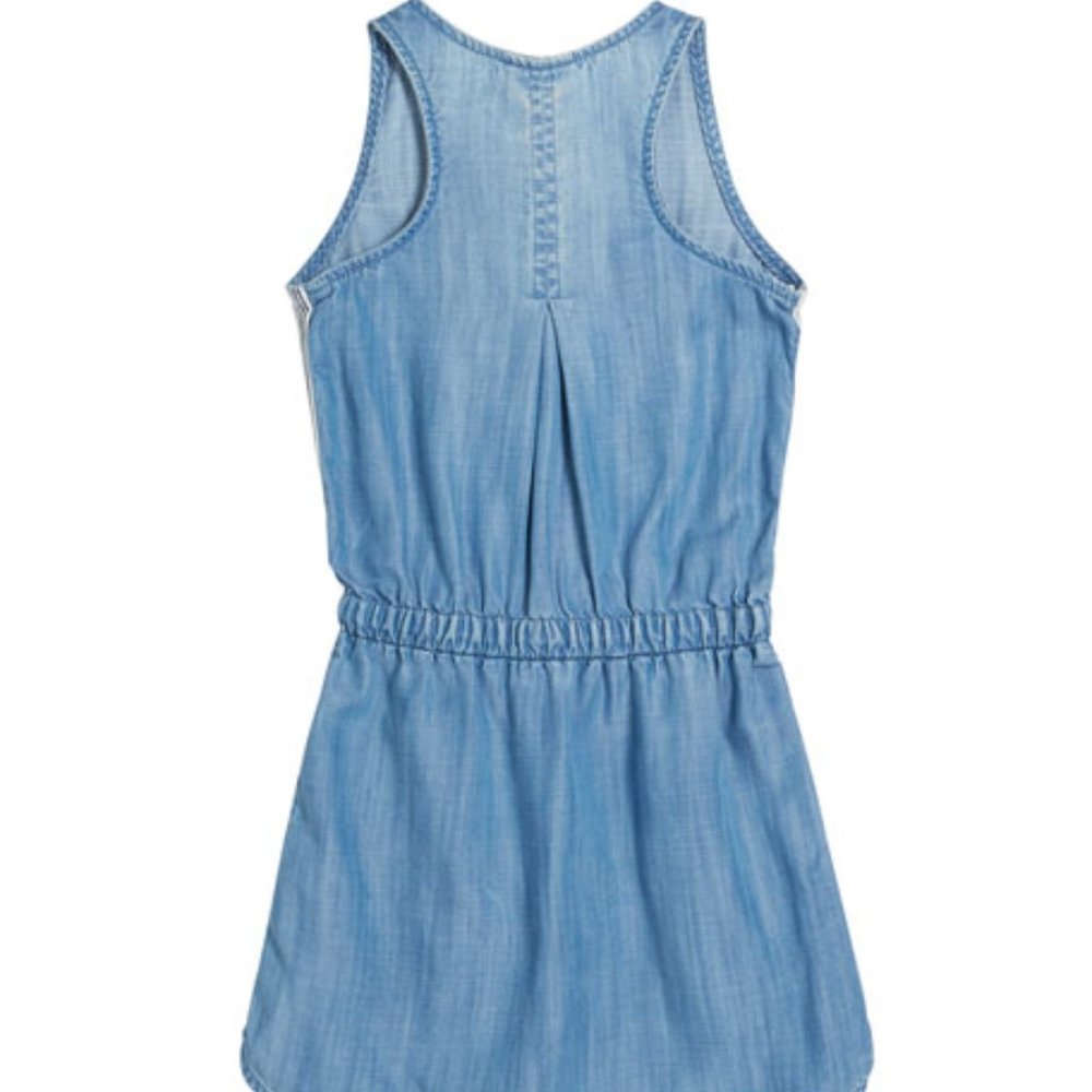BELLA DAHL GIRLS DENIM CHAMBRAY DRESS - Picture 2 of 11